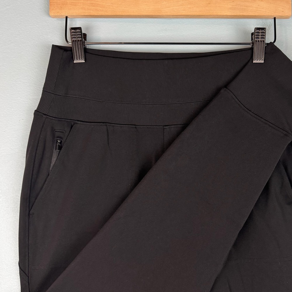 Athleta Venice High Rise Jogger Womens Small Black Zipper Pockets Stretch Office